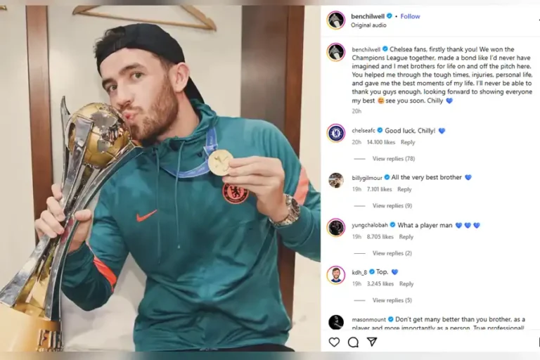Ben Chilwell Tinggalkan Chelsea dan Melenggang ke Strasbourg, Tinggalkan Pesan Haru untuk Fans Tangkapan layar postingan Ben Chilwell di instagran, berisi pesan perpisahannya setelah harus berpisah dengan Chelsea