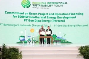 BNI Dukung Pengembangan Energi Panas Bumi 500 MW Geo Dipa Lewat Pembiayaan Hijau BNI beri dukungan pembiayaan hijau untuk proyek energi panas bumi 500 MW milik Geo Dipa Energi demi mempercepat transisi energi bersih nasional.