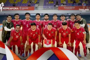 Indonesia Runner-up SEA Games 2025, Akhiri Penantian 32Tahun sebagai Tim Tamu Timnas Futsal Indonesia usai mengalahkan tim Thailand di cabang olahraga futsal Sea Games 2025 (foto: instagram @kemenpora)